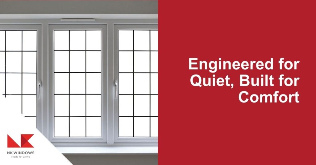 A clean, high-resolution shot of a uPVC window installation or a peaceful interior scene with a busy street visible through the glass to provide contrast.